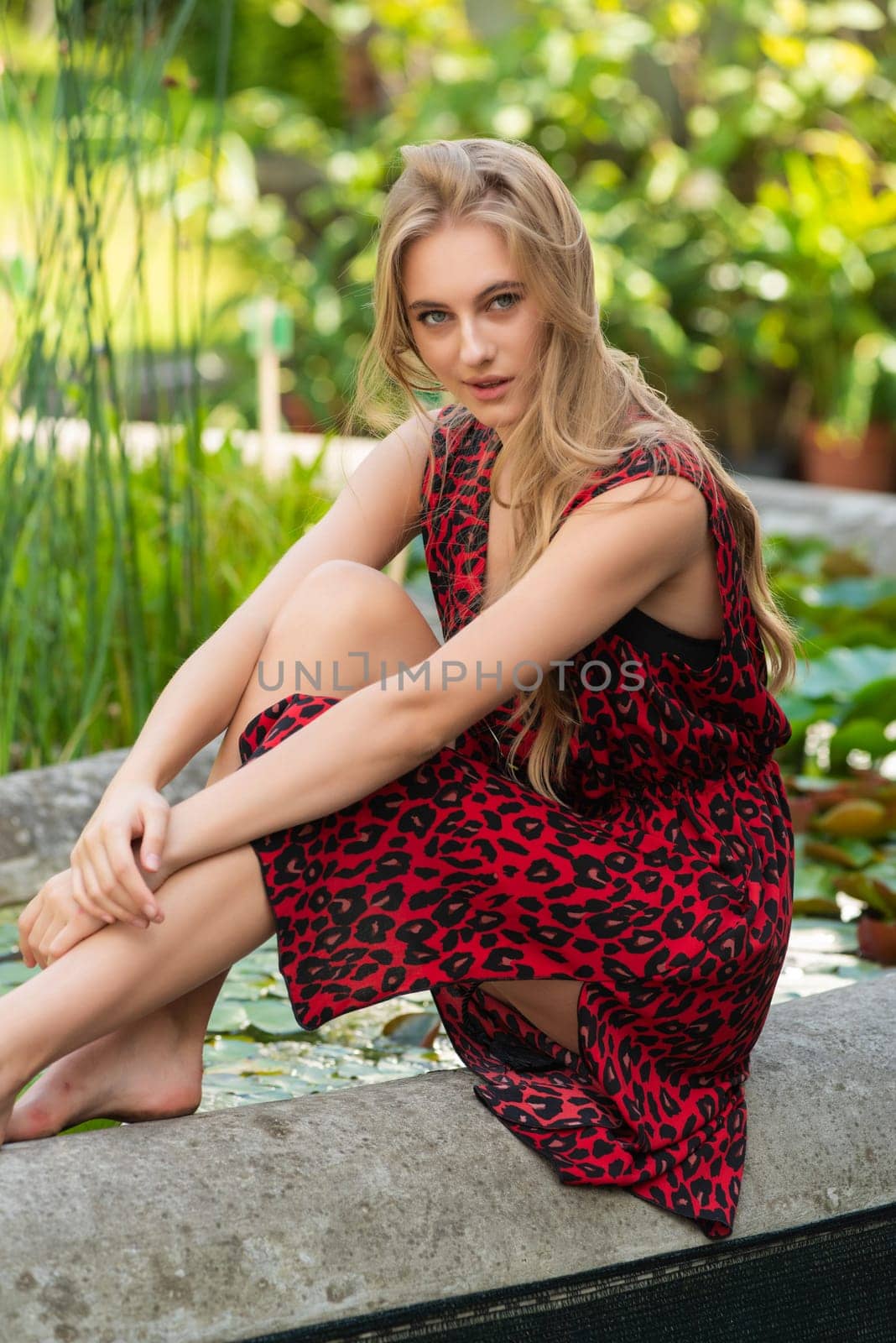 Woman wearing summer clothes on tropical resort