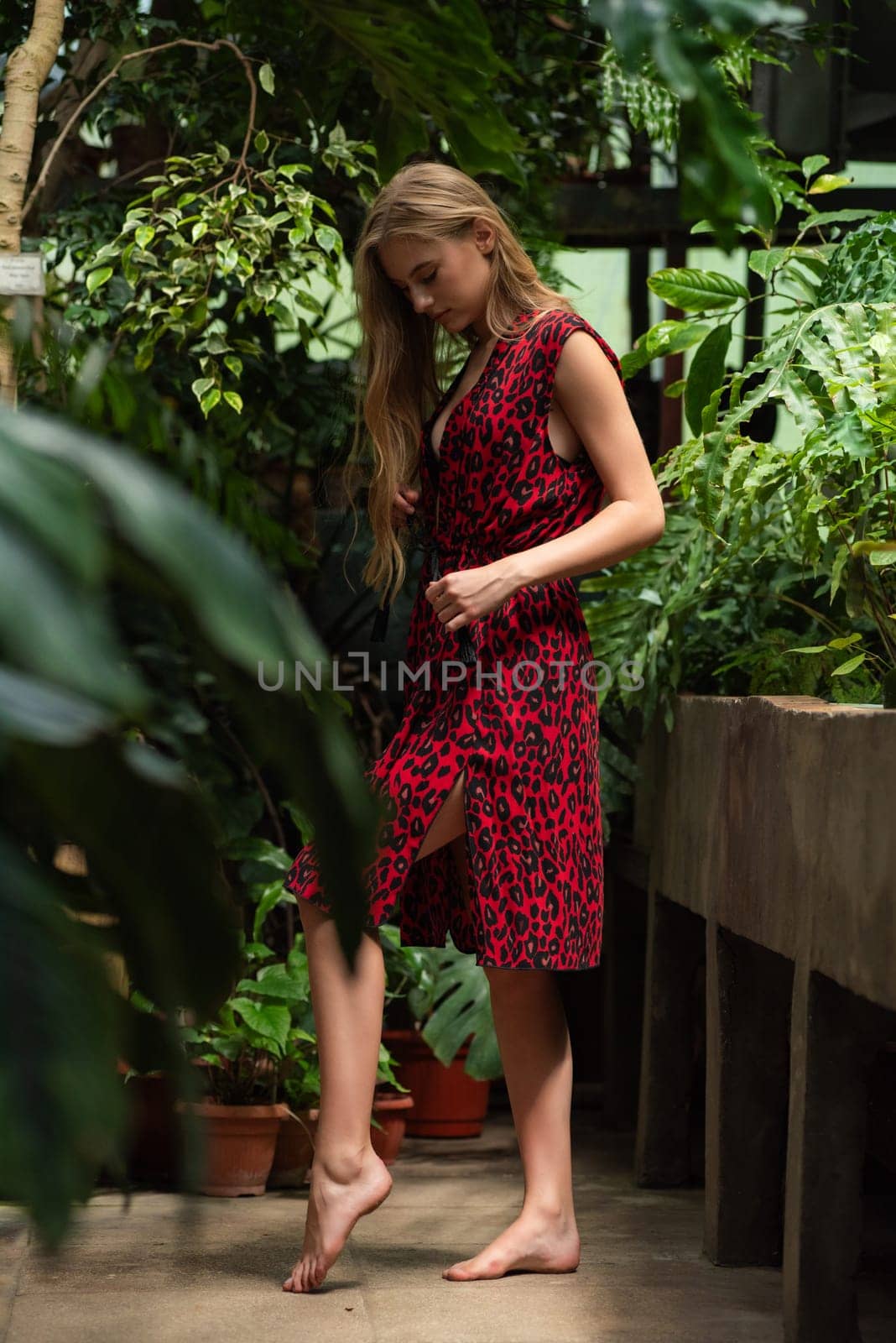 Woman wearing summer clothes on tropical resort