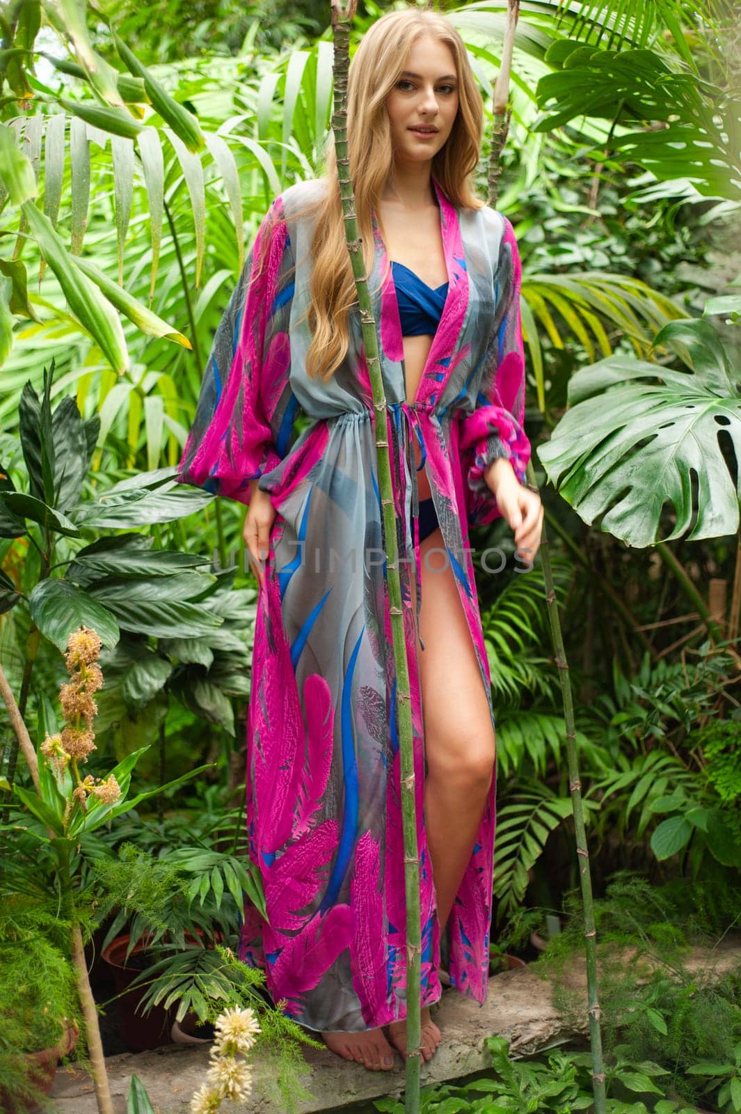 Woman wearing summer clothes on tropical resort