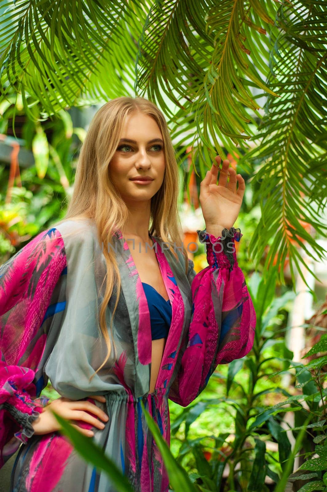 Woman wearing summer clothes on tropical resort