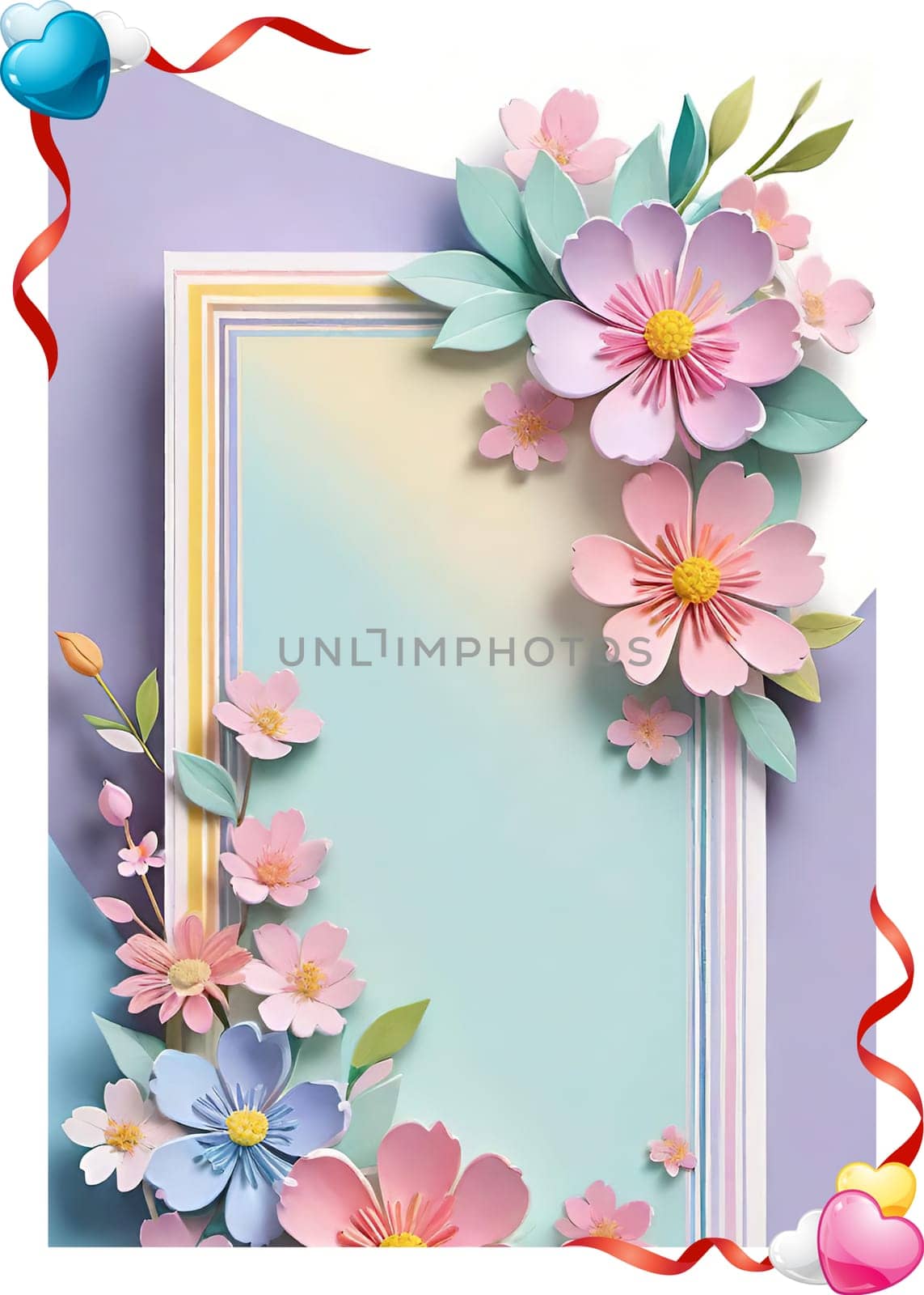 Spring flowers frame with copy space for your text. by yilmazsavaskandag