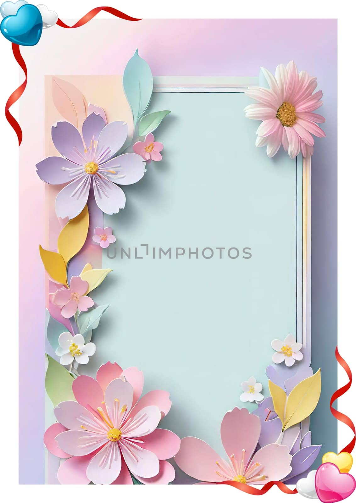 Spring flowers frame with copy space for your text. by yilmazsavaskandag