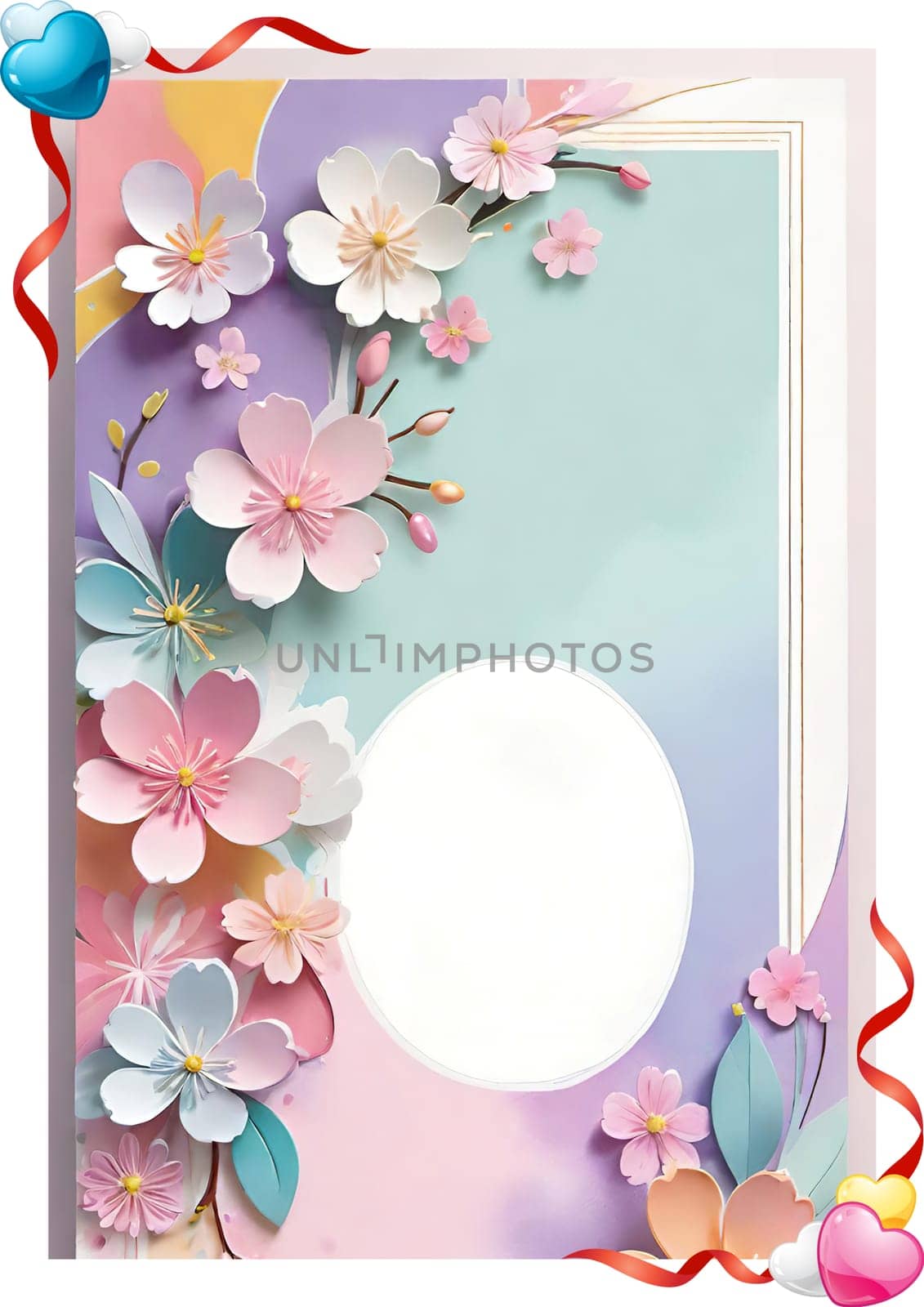 Spring flowers frame with copy space for your text. by yilmazsavaskandag