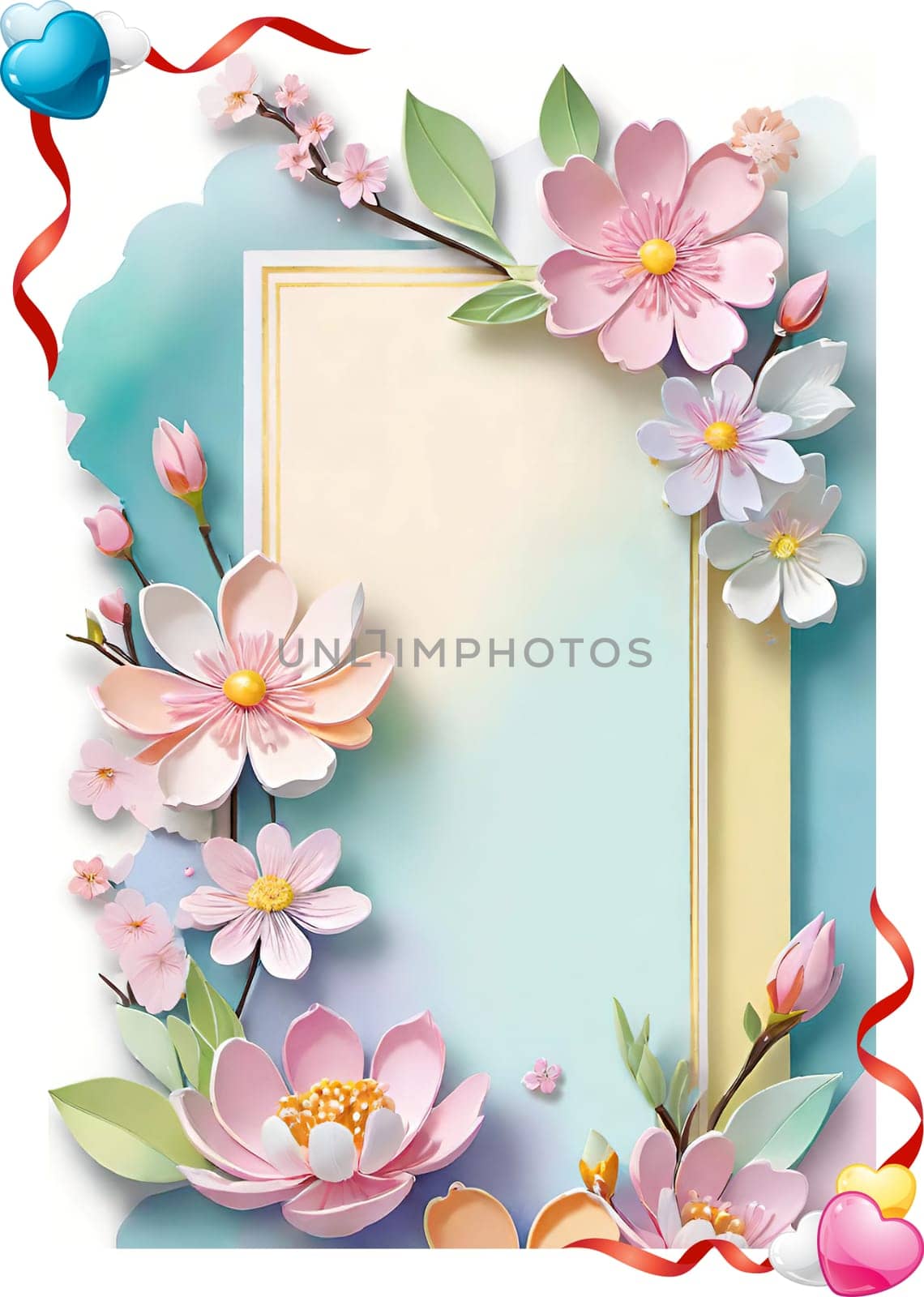 Spring flowers frame with copy space for your text. by yilmazsavaskandag