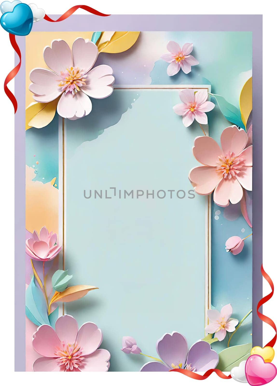 Spring flowers frame with copy space for your text. by yilmazsavaskandag