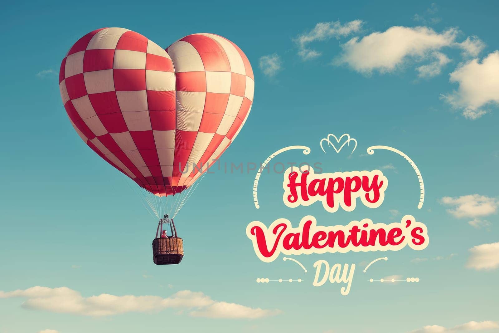 happy valentines day hot air balloon of red on sky pragma by biancoblue