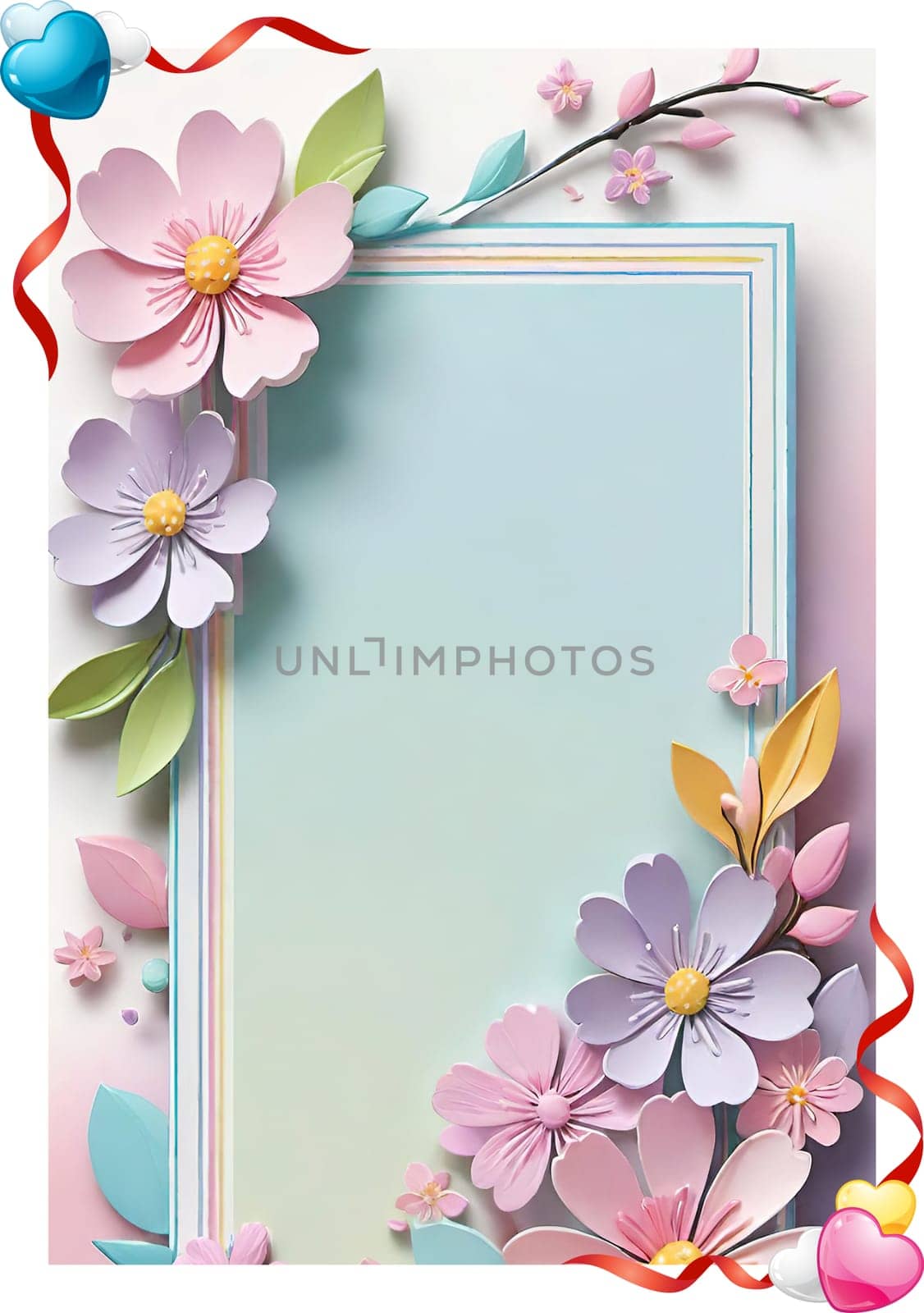 Spring flowers frame with copy space for your text. by yilmazsavaskandag