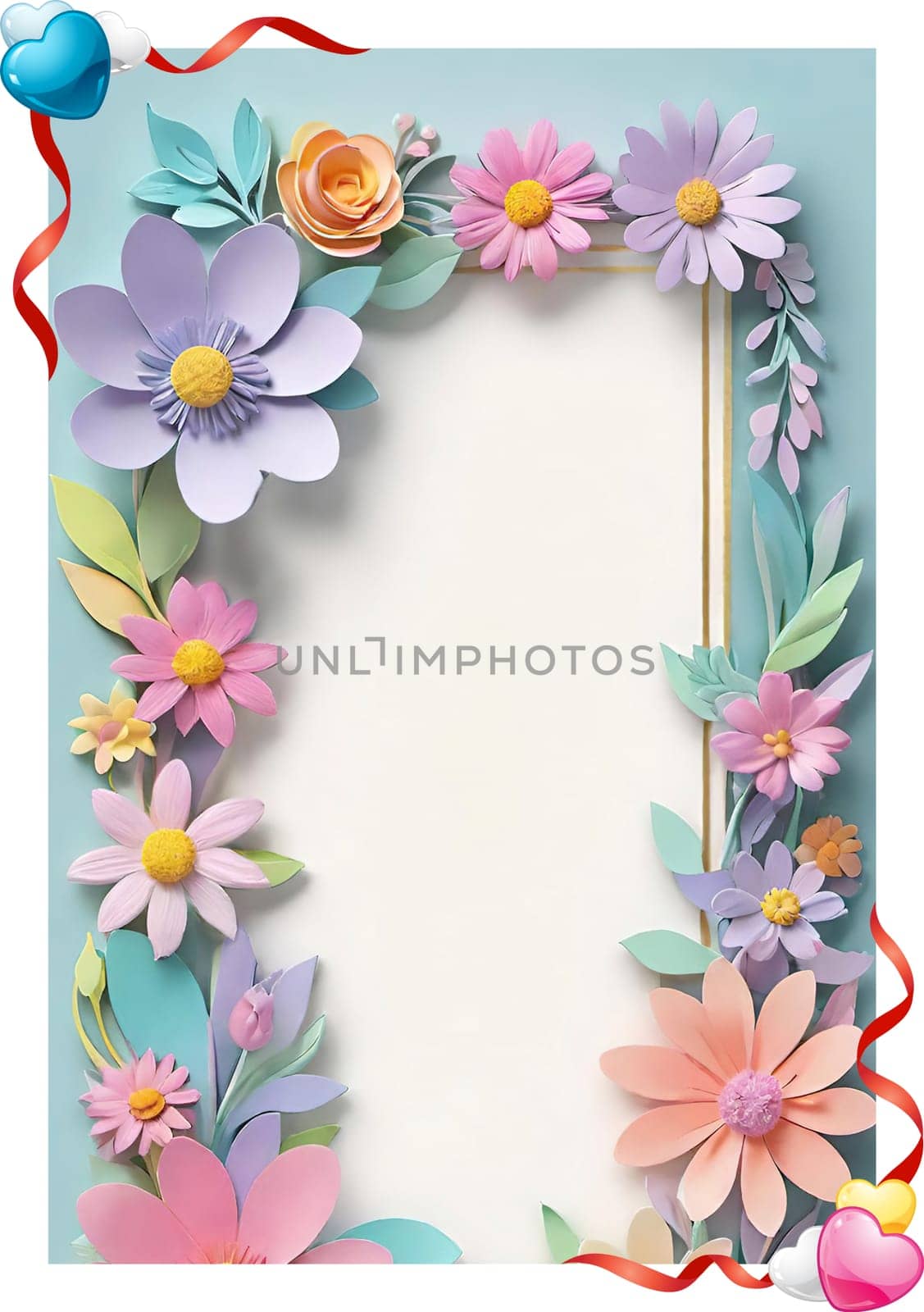 Spring flowers frame with copy space for your text. by yilmazsavaskandag