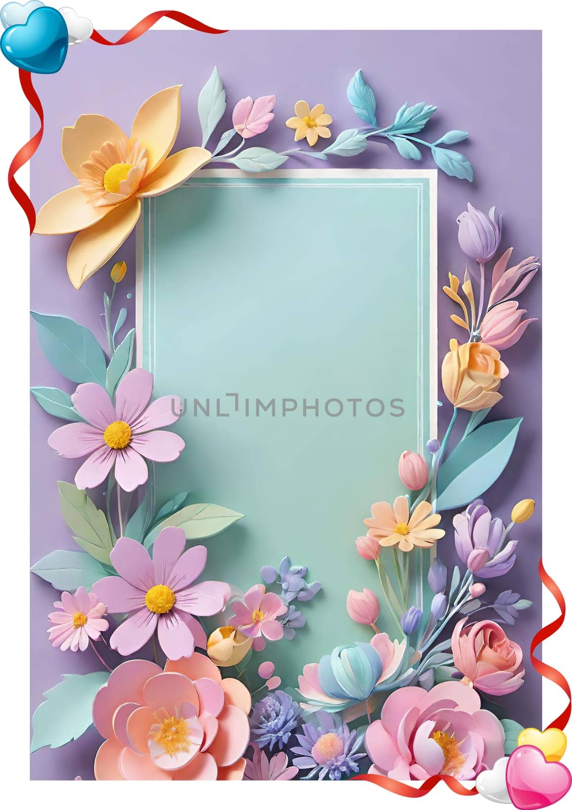 Spring flowers frame with copy space for your text. by yilmazsavaskandag