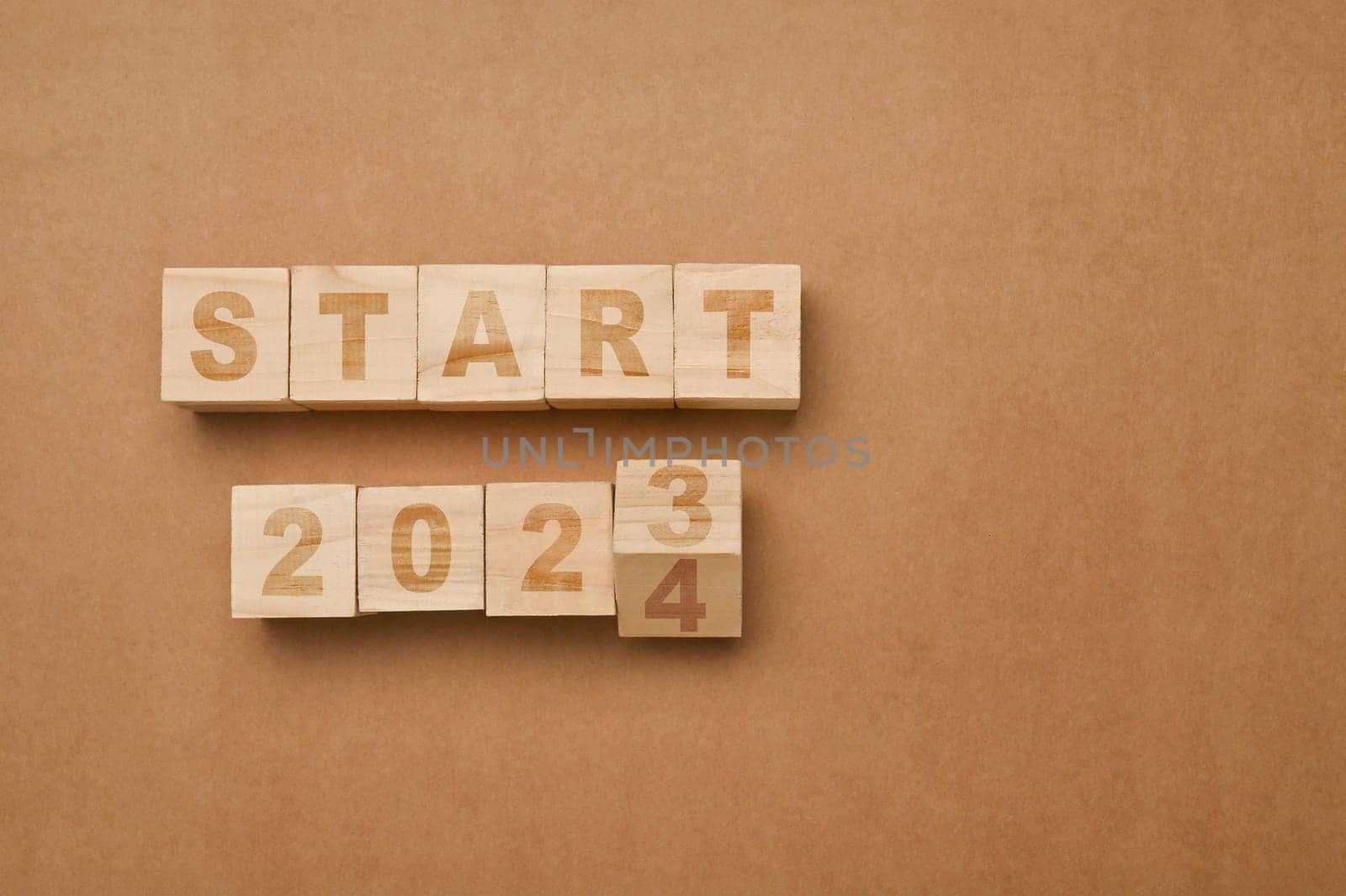 New start of the new year 2024. Goals, plan, opportunity challenge and visions concept by prathanchorruangsak