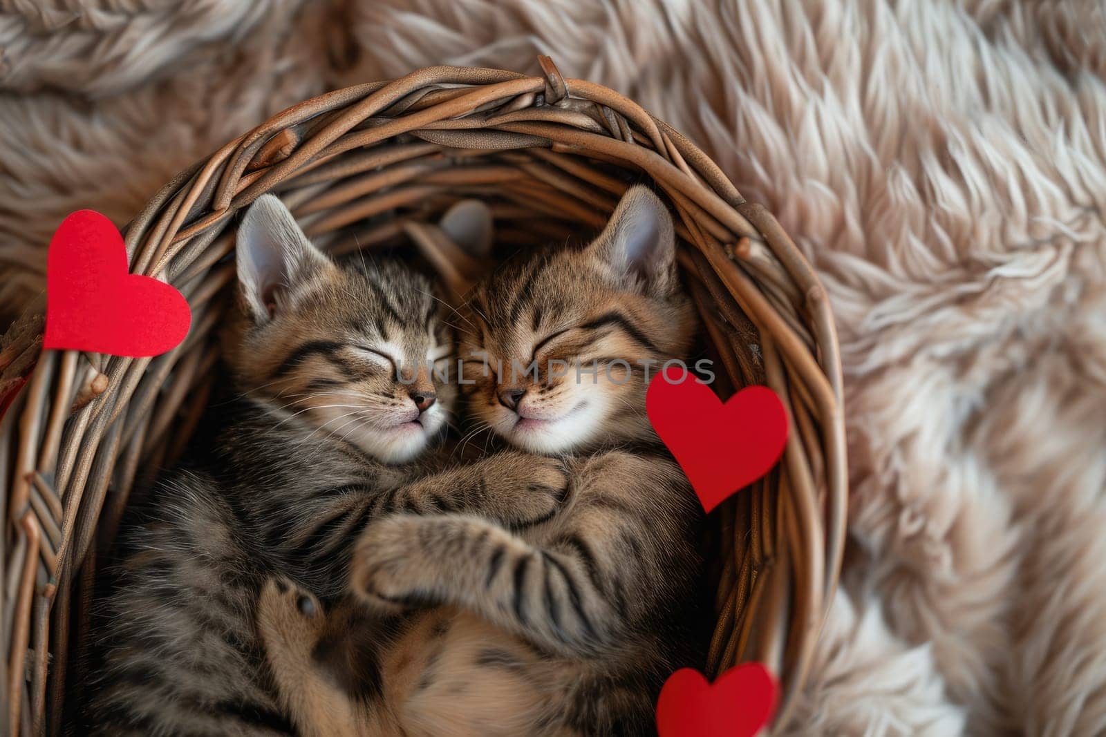 Cute cat couple in love on valentines day Pragma