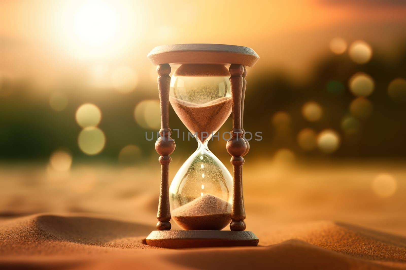 Time Sand: An Antique Hourglass Running Against the Countdown of Business Deadlines.