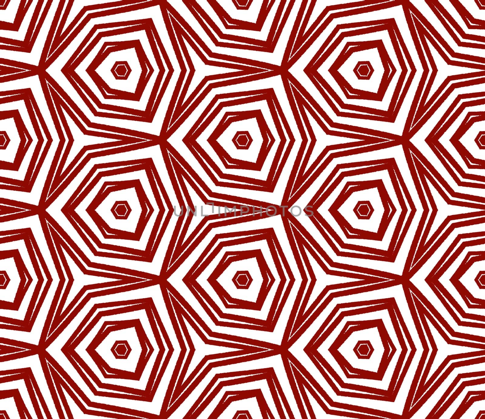 Ethnic hand painted pattern. Maroon symmetrical by beginagain