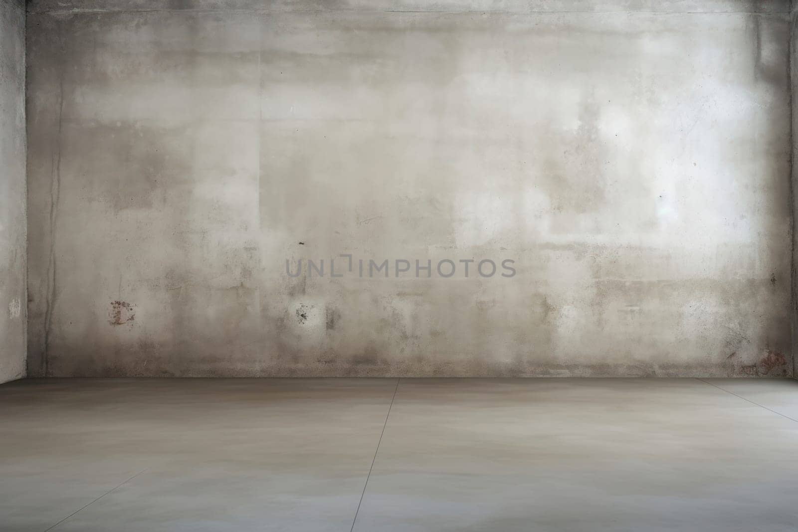 Dark Grunge Interior: Weathered Concrete Wall in an Old, Empty Room