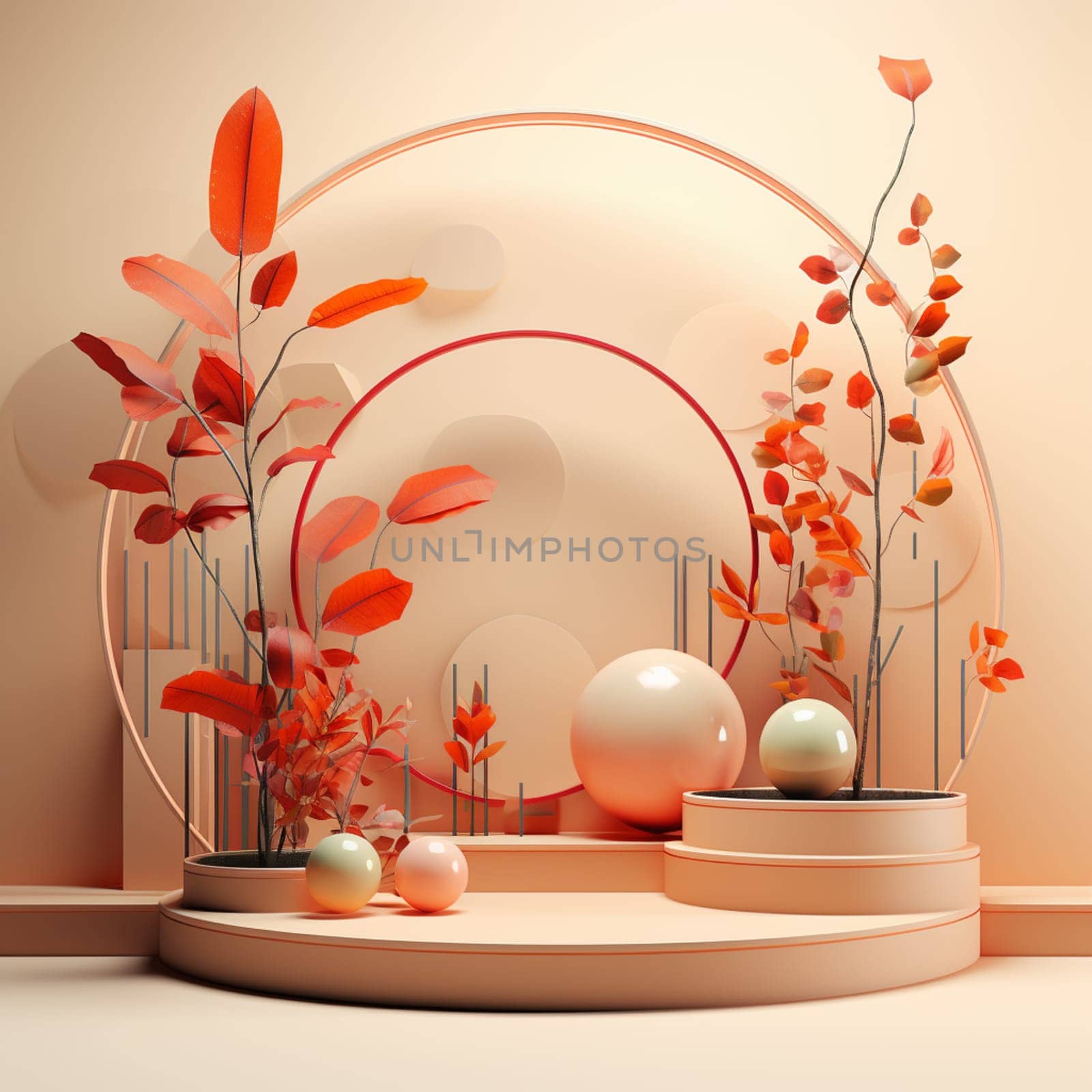 Pastel displays podium for mock up and products presentation on minimal background, Cosmetic mockup - 3D illustration by Andelov13