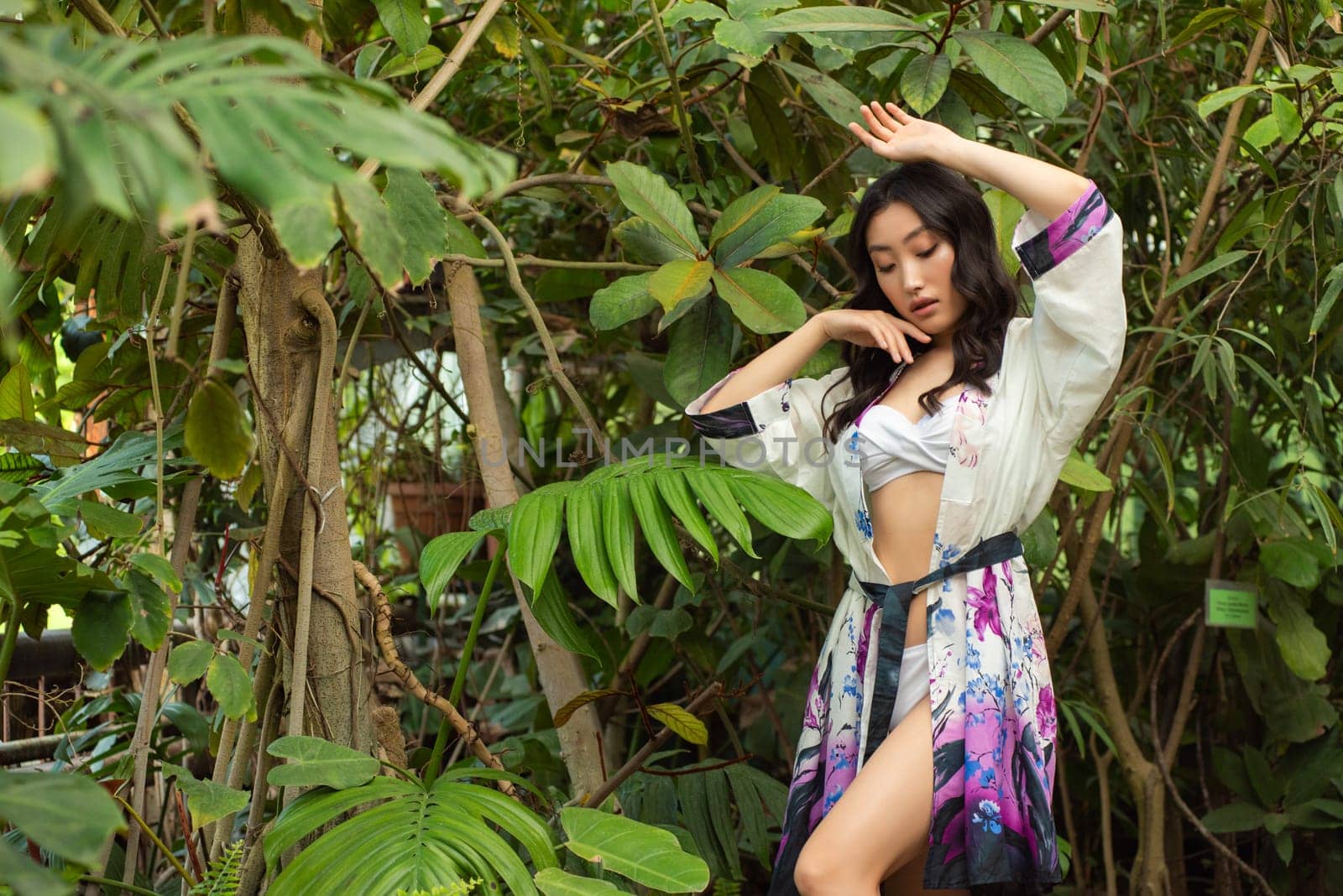 woman wearing summer clothes on tropical resort