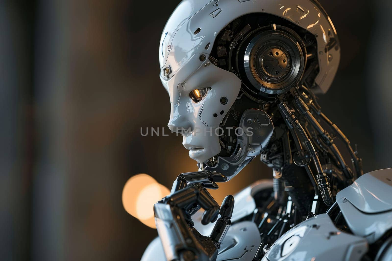 Photo of the futuristic robot with artificial intelligence