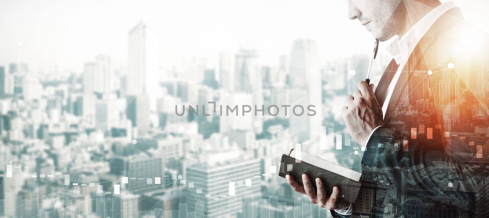 Double Exposure Image of Business Person uds by biancoblue