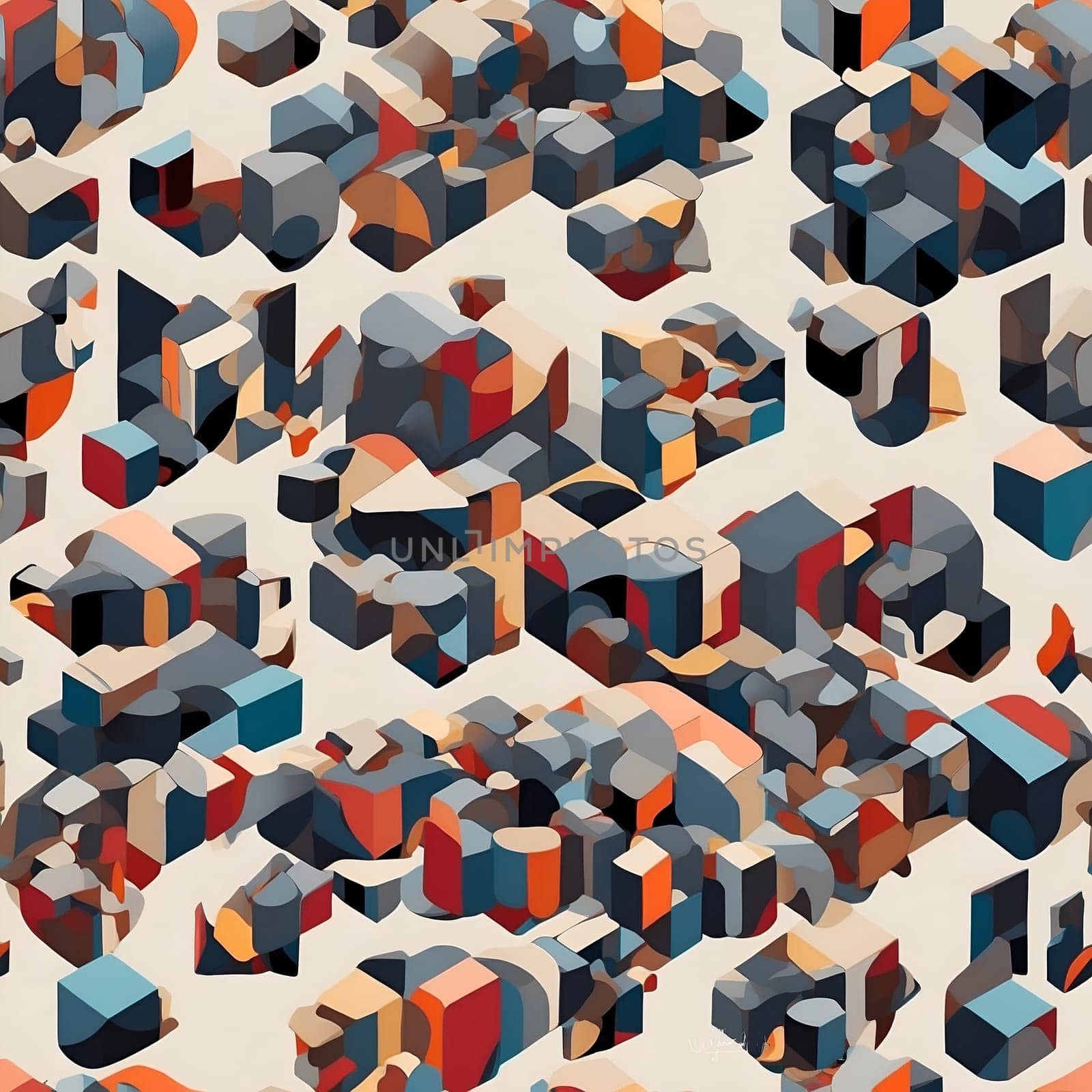 Assorted Shapes and Sizes in a Seamless Pattern. Generative AI. by artofphoto