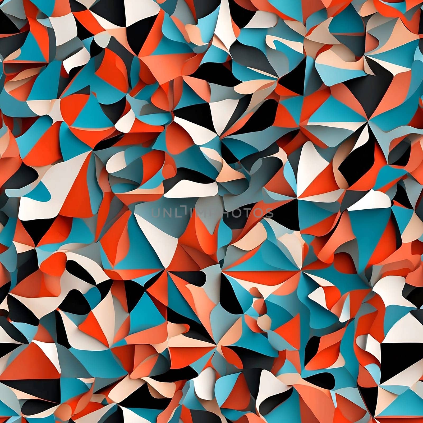 Colorful Abstract Background With Triangular Seamless Pattern. Generative AI. by artofphoto