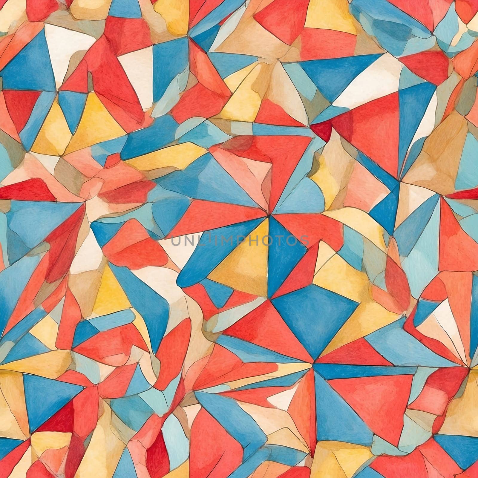 Vibrant Painting of Various Colored Shapes. Generative AI. by artofphoto