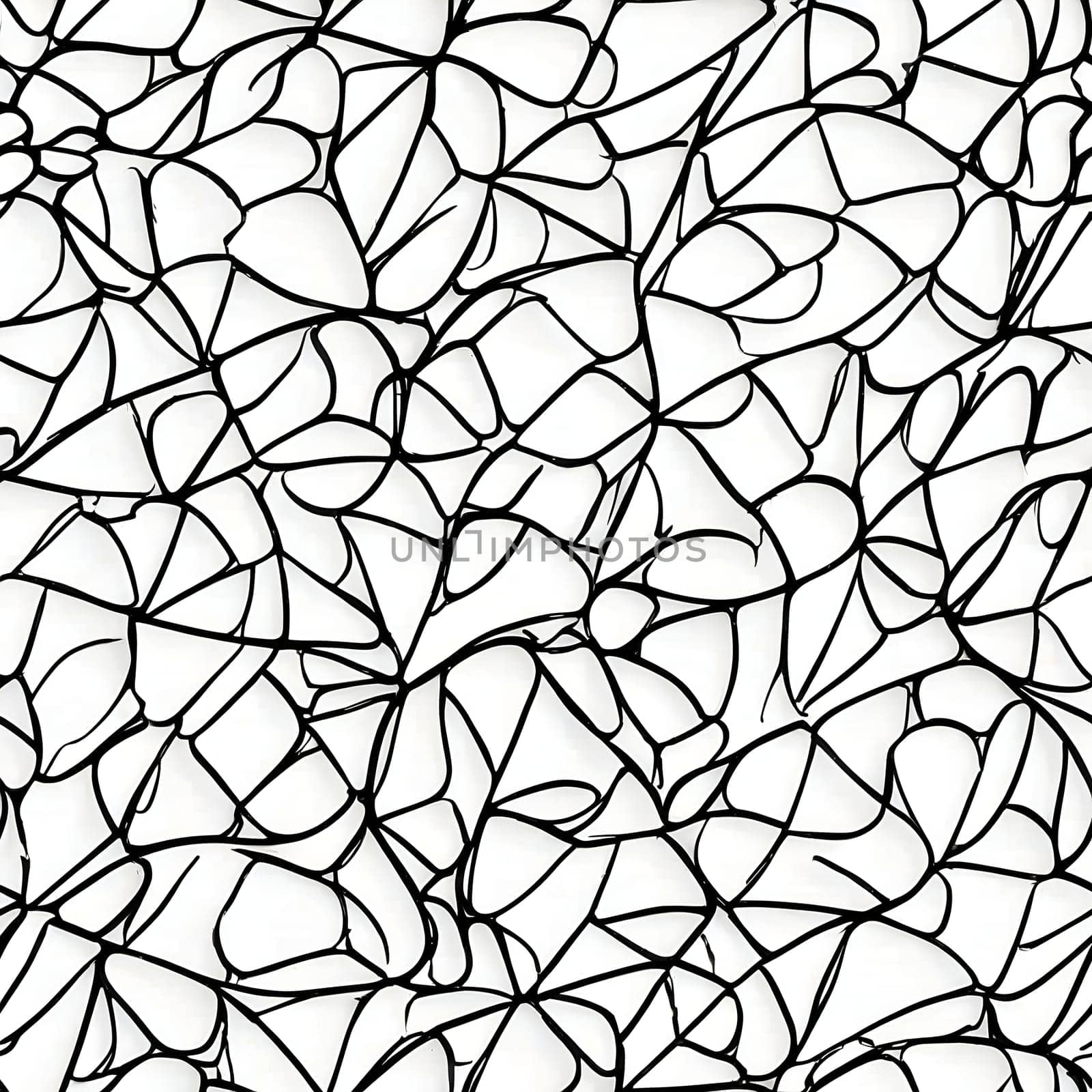 This black and white drawing showcases a meticulously detailed tree branch in a seamless pattern design.