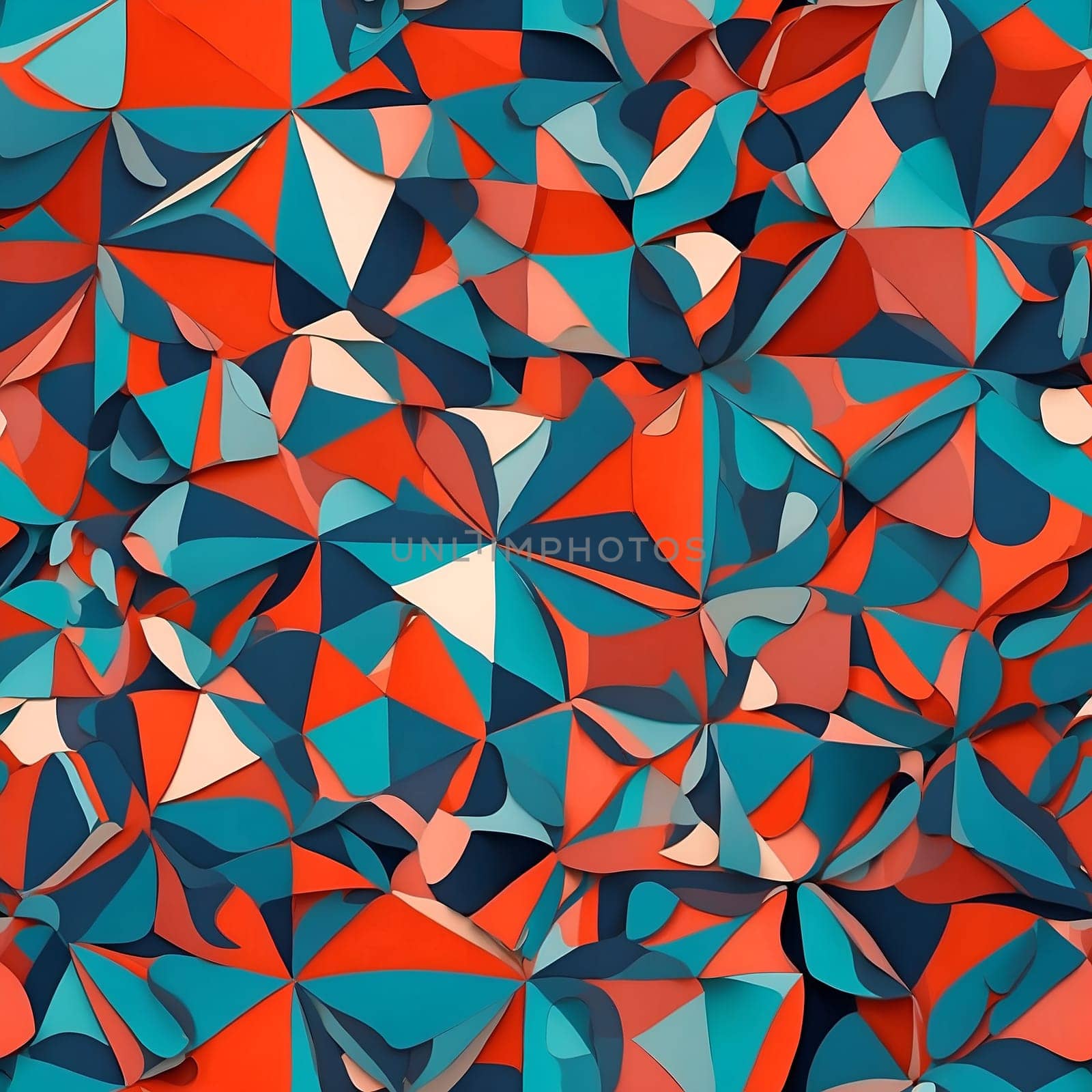 This photograph showcases a visually striking seamless pattern featuring an abundance of colorful triangles.