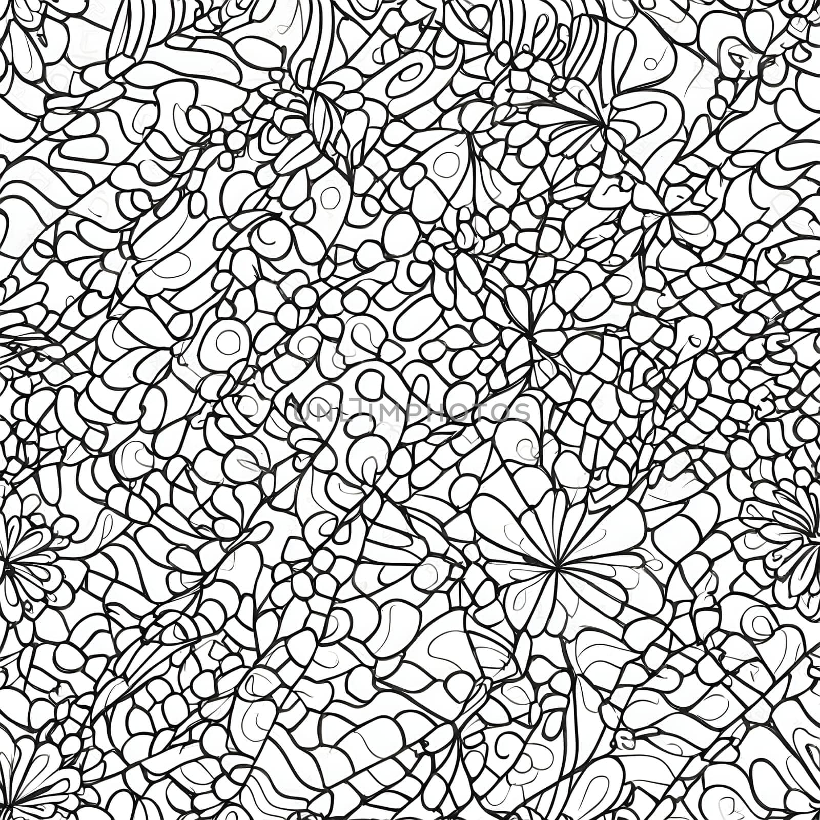 Black and White Drawing of a Floral Bouquet. Generative AI. by artofphoto