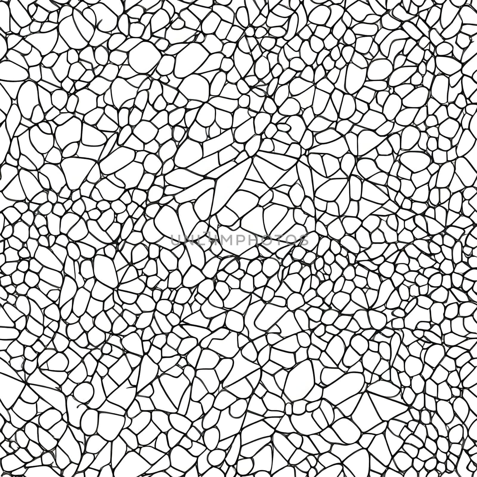 Black and White Mosaic Tile Pattern With Geometric Shapes and Symmetry. Generative AI. by artofphoto