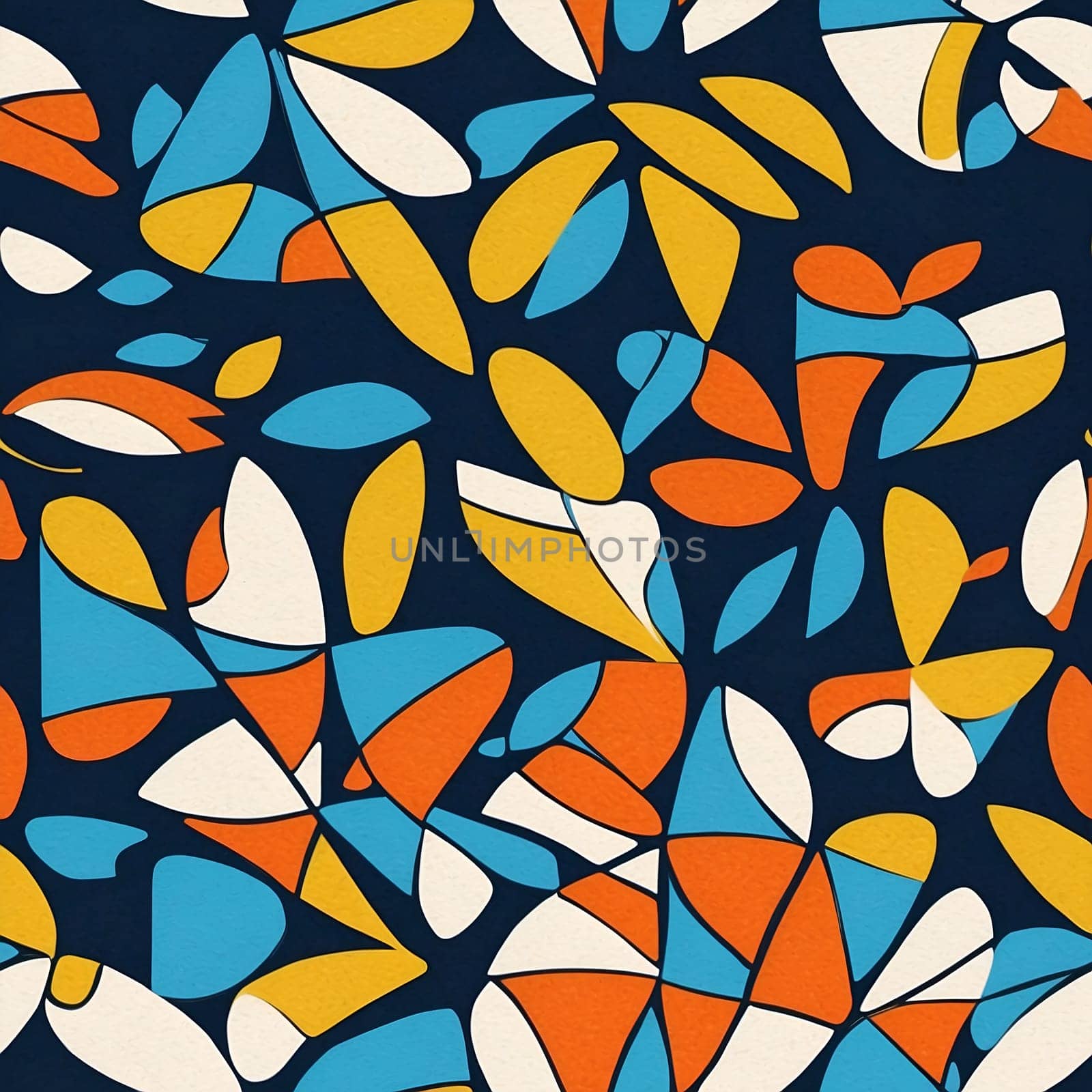 Vibrant Painting Featuring Numerous Colored Shapes on a Seamless Pattern. Generative AI. by artofphoto
