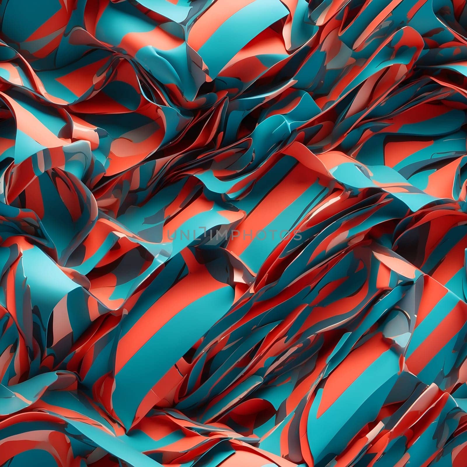 Abstract Background With Red and Blue Shapes. Generative AI. by artofphoto