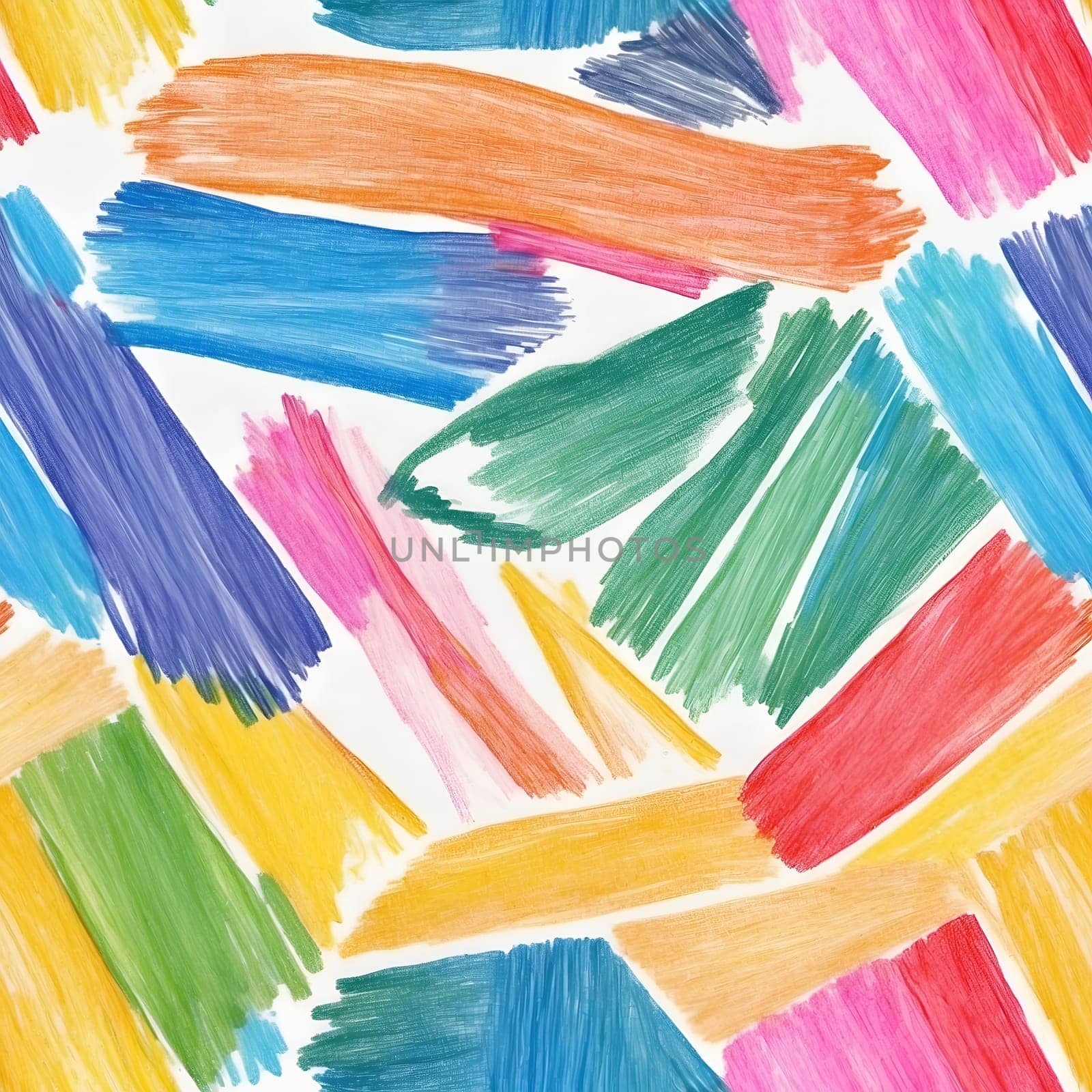 Drawing of Various Colored Crayons on a White Background. Generative AI. by artofphoto