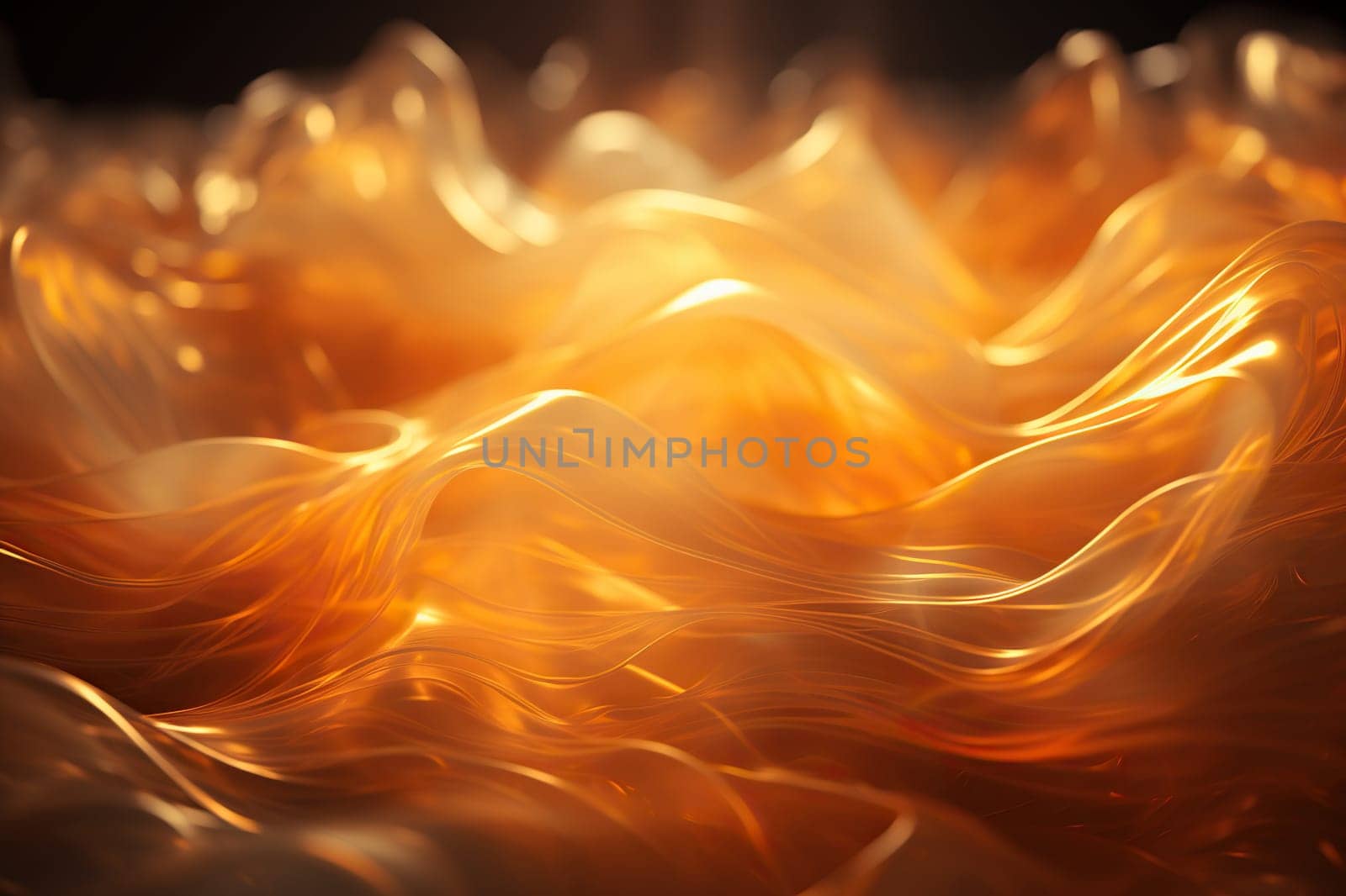 Abstract golden wave pattern with liquid effect. Place for text. Generated by artificial intelligence by Vovmar