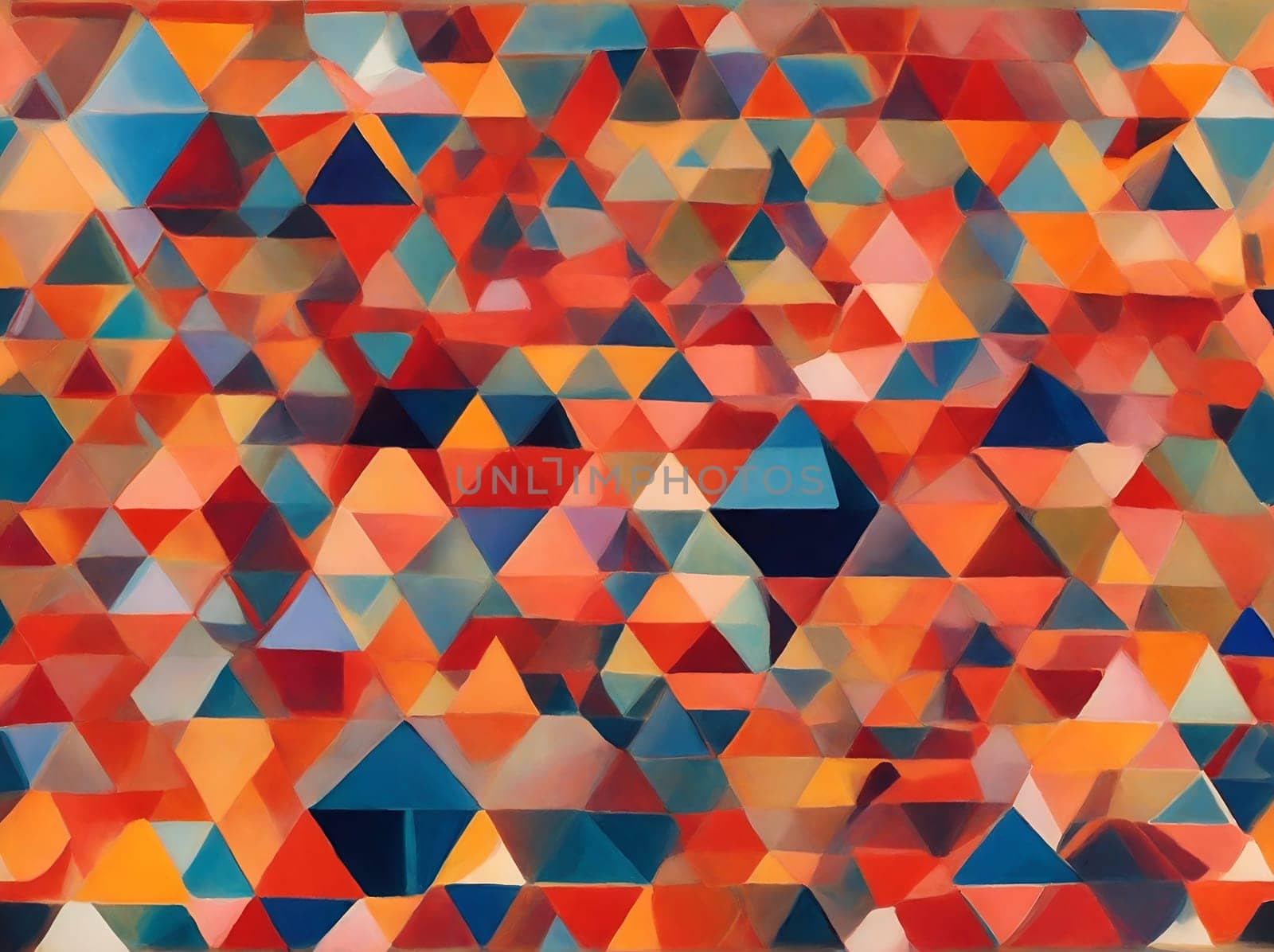 Multicolored Abstract Painting With Various Shapes and Colors. Generative AI. by artofphoto