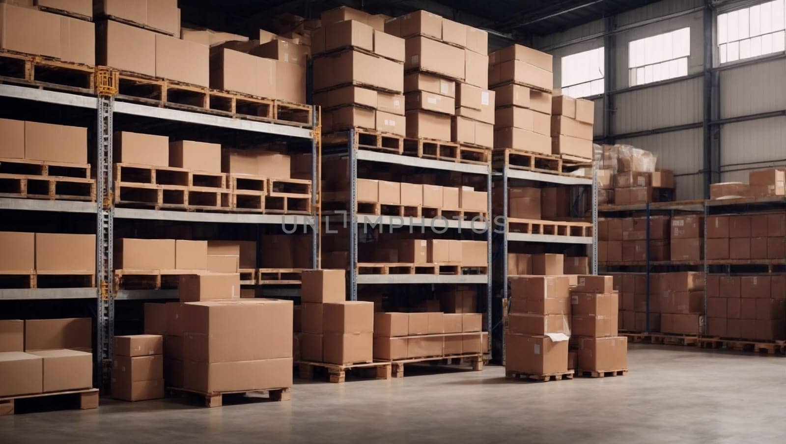A bustling storage facility filled with numerous boxes, containing inventory ready for distribution and long-term storage.