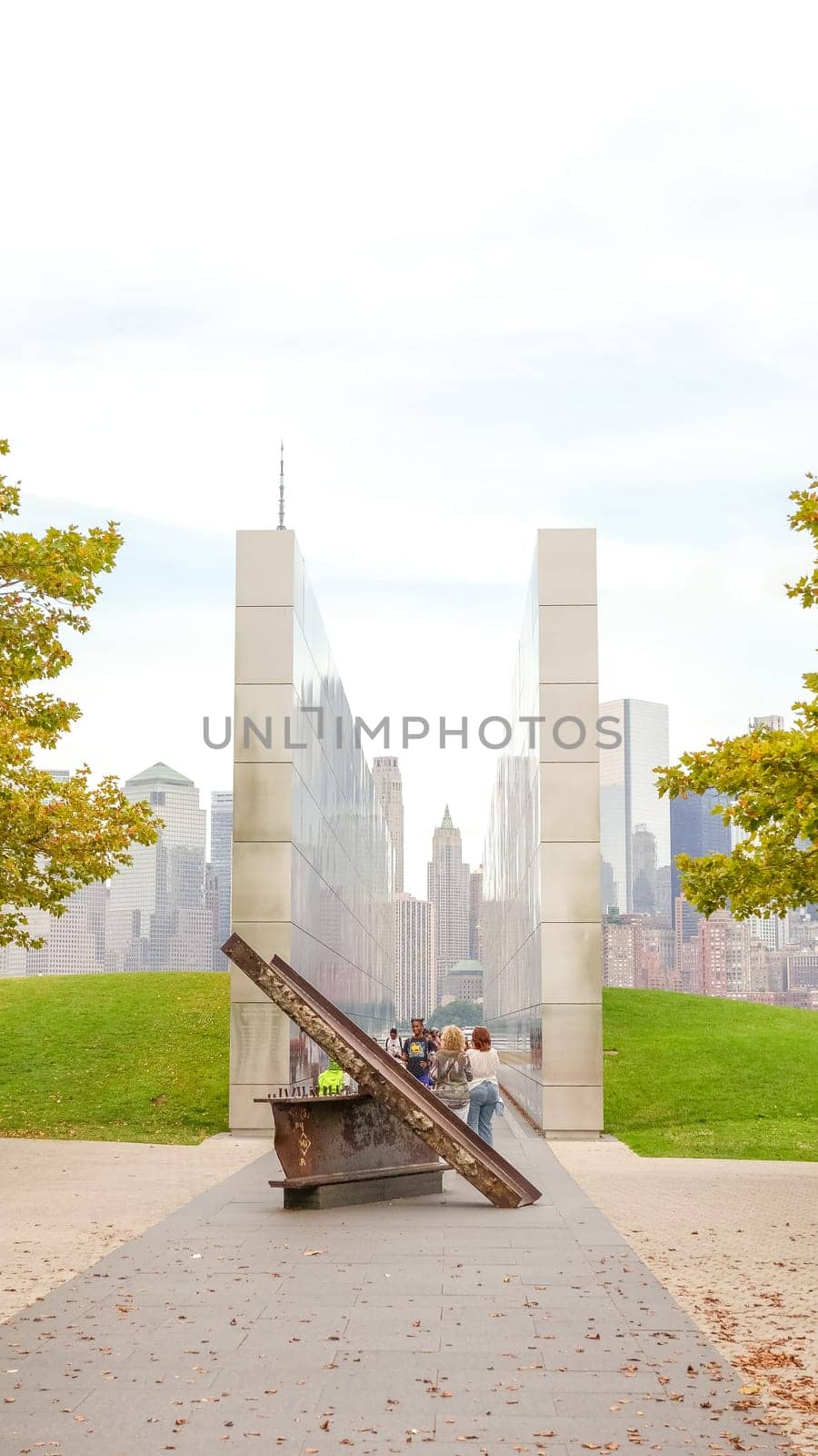 Empty Sky Memorial New Jersey for September 11 Terrorist Attack with Engraved Names of Victims. Patriot Day - New Jersey NY USA 2023-07-30.
