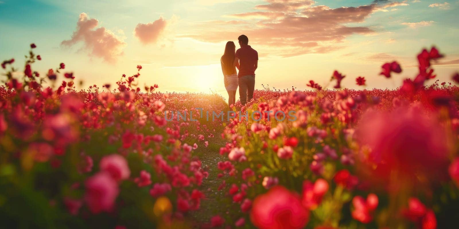 love couple in the beautiful nature scene of pragma