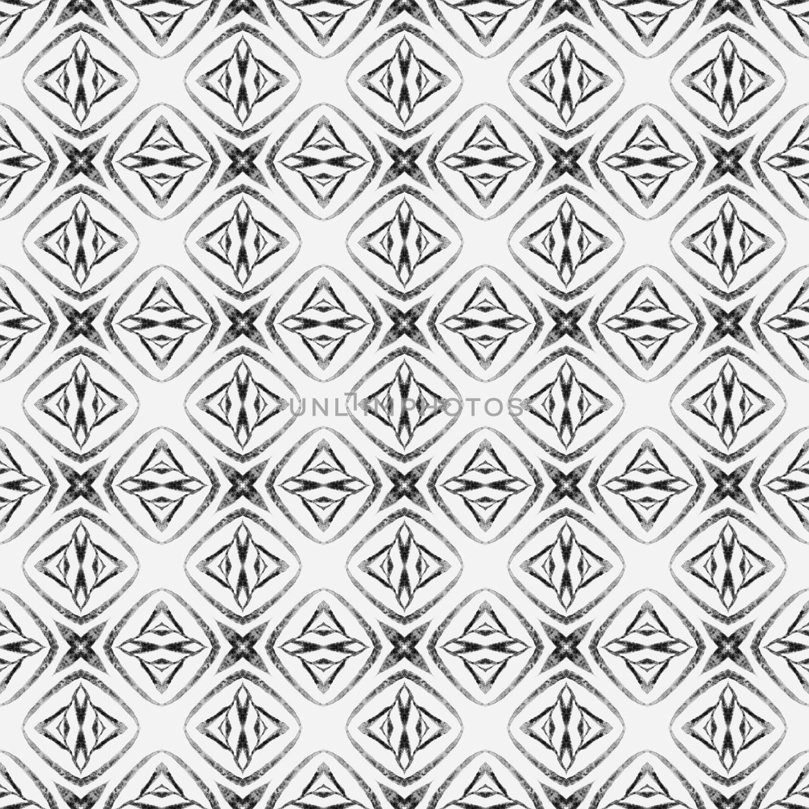 Green geometric chevron watercolor border. Black and white stylish boho chic summer design. Chevron watercolor pattern. Textile ready classy print, swimwear fabric, wallpaper, wrapping.