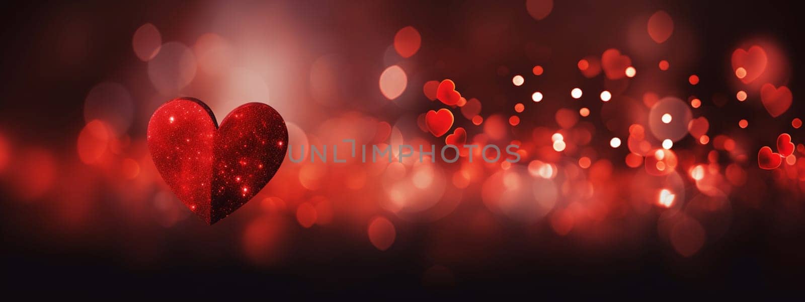 Red hearts background. selective focus. Holidays Generative AI,