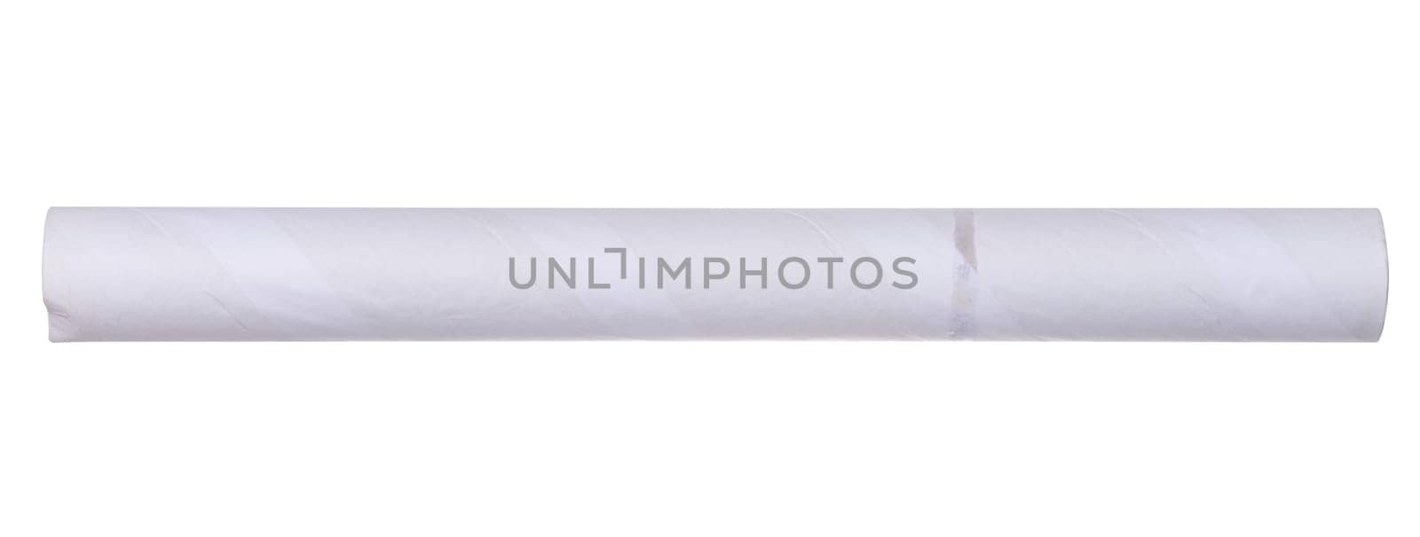 Paper towel tube on white isolated background
