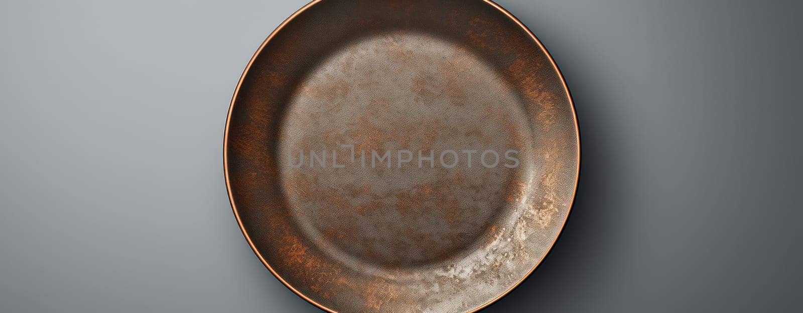 Empty Round Ceramic Dish on Clean Black Table - Rustic Kitchenware Design