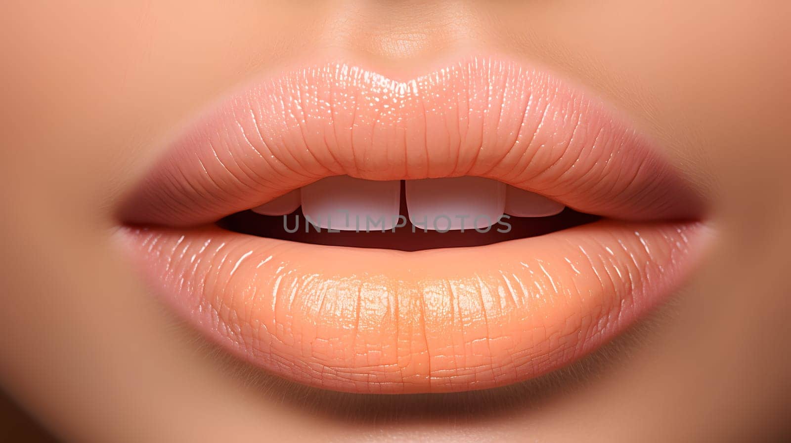 beautiful female lips closeup, generative ai. High quality photo