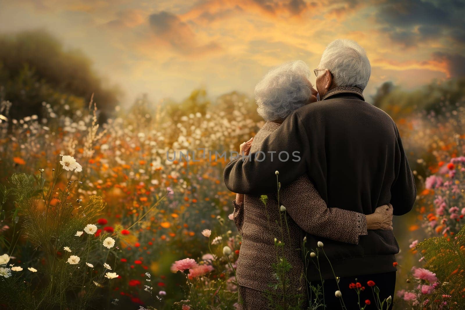 beautiful romance of lovers on valentines day in nature outdoors embracing with affection pragma