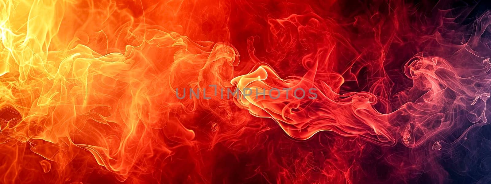 flames and smoke in red and orange hues on a gradient background, ideal for a fiery concept with ample space for text. by Edophoto