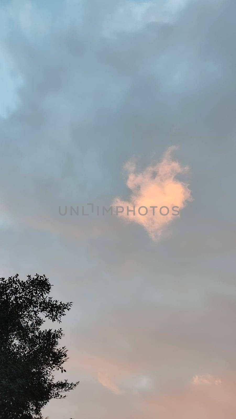 Blue pink light sky nature gray clouds whether background . High quality photo
