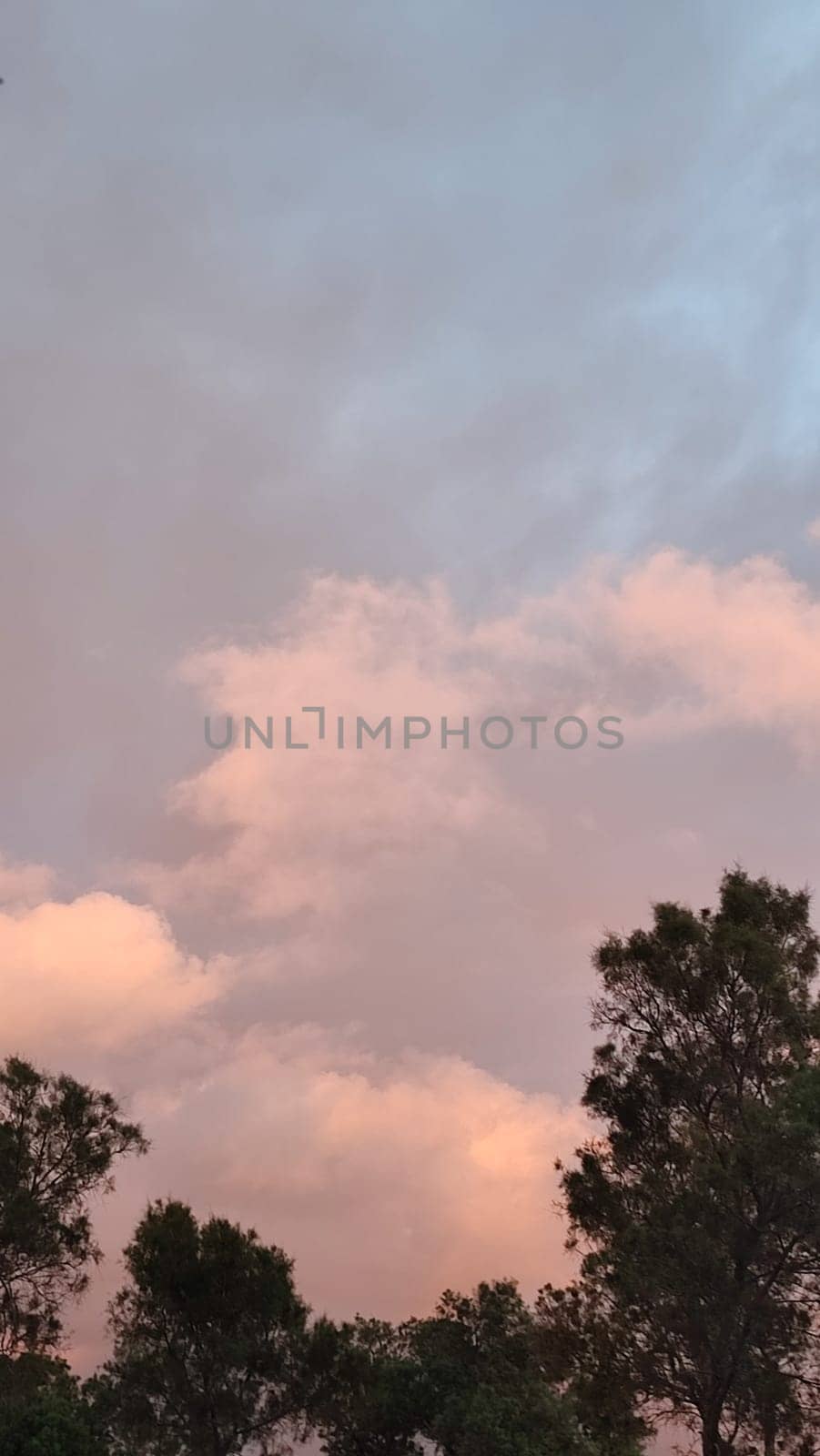 Blue pink light sky nature gray clouds whether background . High quality photo