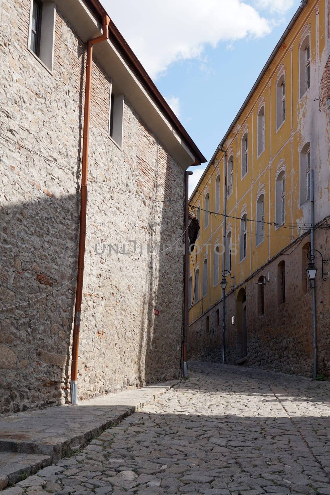 cobbled street in the old town of Plovdiv Bulgaria by Annado