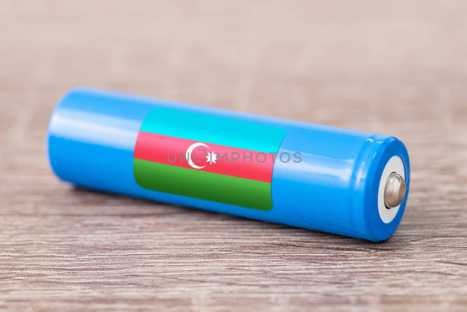 Rechargeable li-ion battery with flag of Azerbaijan by VitaliiPetrushenko