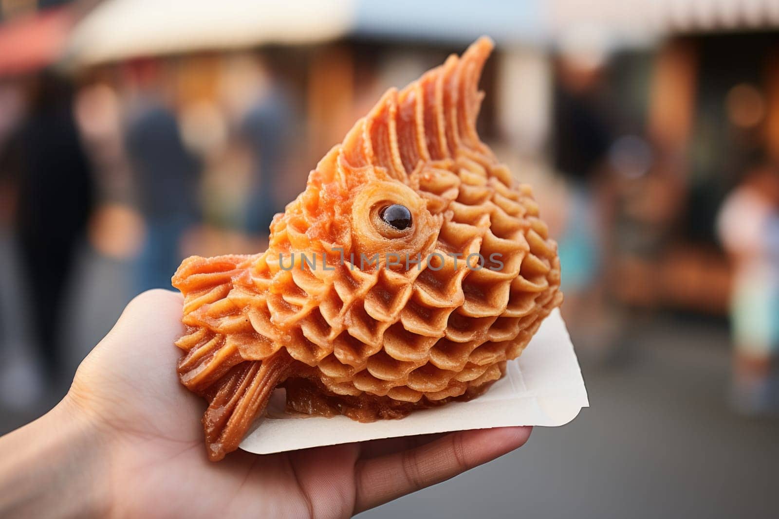 Taiyaki with traditional Japanese red bean paste. ai generated
