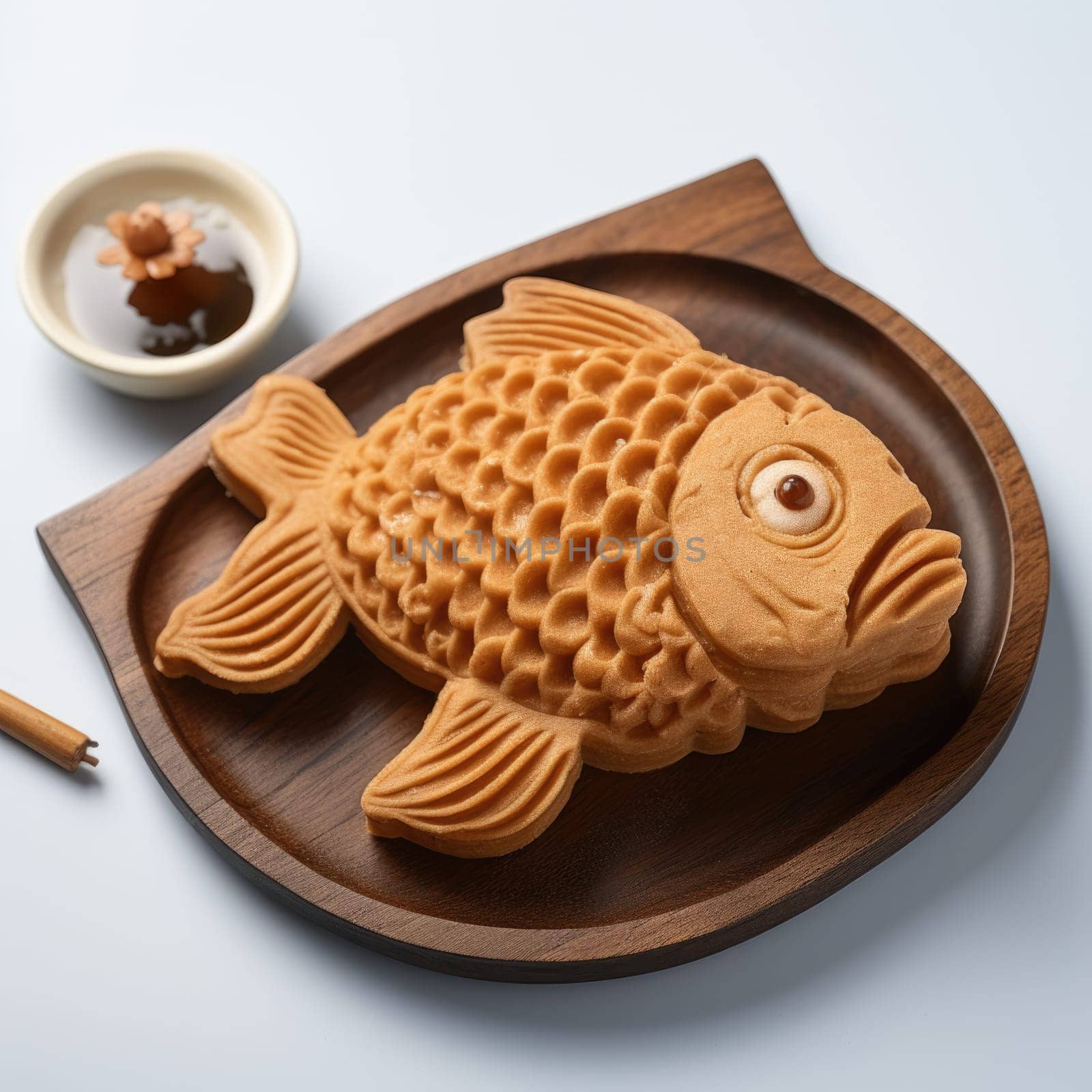 Taiyaki with traditional Japanese red bean paste. ai generated